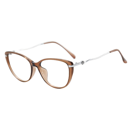 Techsuit 86162 Women's Computer Glasses, Anti-Blue Light, Silver Brown