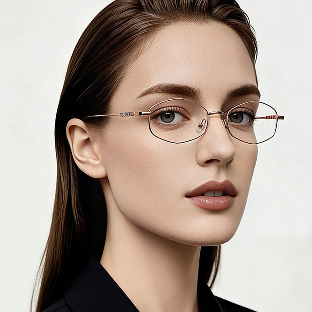 Techsuit LS501 Women's Computer Glasses, Anti-Blue Light, Rose Gold