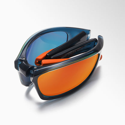 Unisex Cycling Glasses Techsuit 24101, Polarized, Black Purple