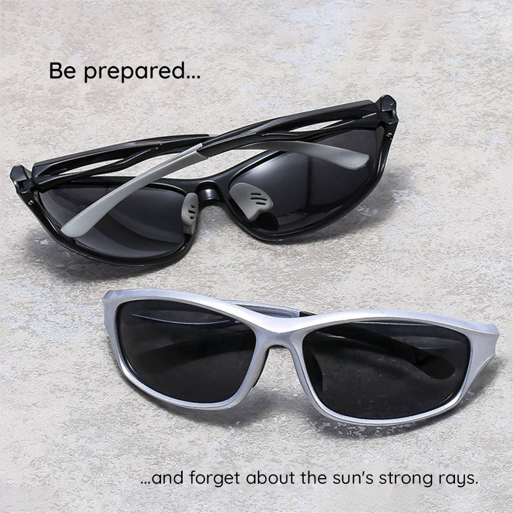 Unisex Cycling Glasses Techsuit 9309, Polarized, Black Blue