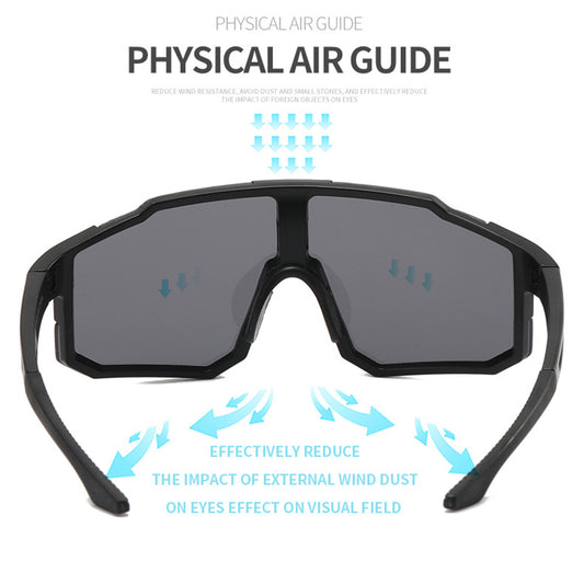 Unisex Cycling Glasses Techsuit 9337, UV Protection, Black Red