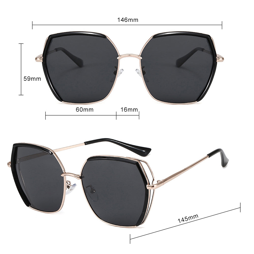 Techsuit Women's Sunglasses 9768, Polarized, UV Protection, Gray Gold Green