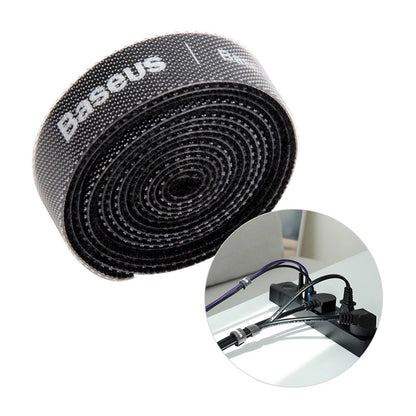 Baseus Circle Kaapelien Järjestäjä, Velcro, 1m, Musta ACMGT-E01