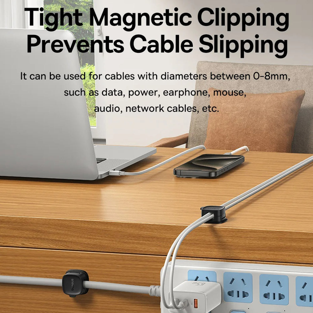 Baseus Lite Magnetic -kaapelien järjestäjä, 3 kappaleen setti, valkoinen B01331106211-00