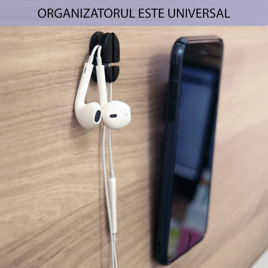 Ringke-kaapelien järjestäjä, 6 kappaleen setti, Musta