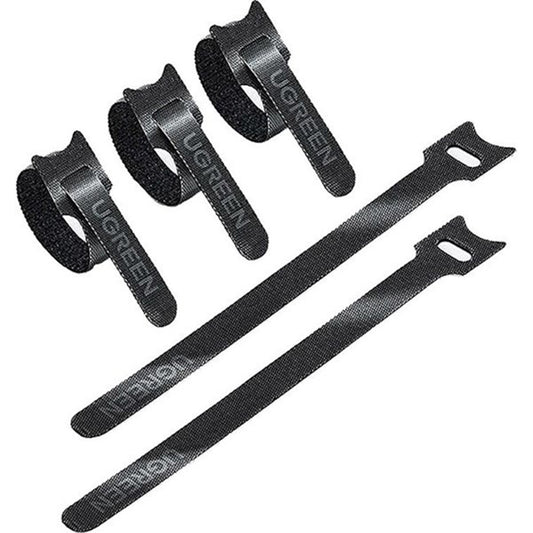 UGREEN LP401 Kaapelien Järjestäjä, Velcro, 3 Kappaleen Setti, Musta
