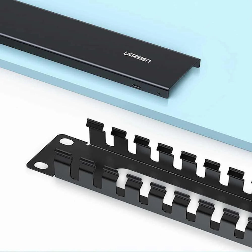 UGREEN NW128 Kaapelienhallinta, 24 Porttia, Musta