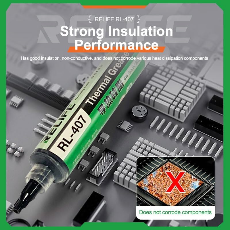 Relife RL-407 Thermal Paste, Syringe Type, 20g, Black