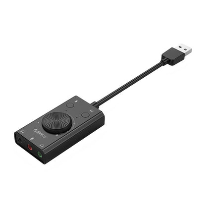 Orico SC2 USB-äänikortti, 3 x 3,5 mm liitin, Musta