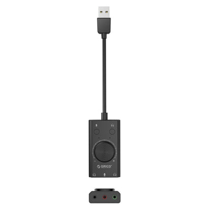 Orico SC2 USB-äänikortti, 3 x 3,5 mm liitin, Musta