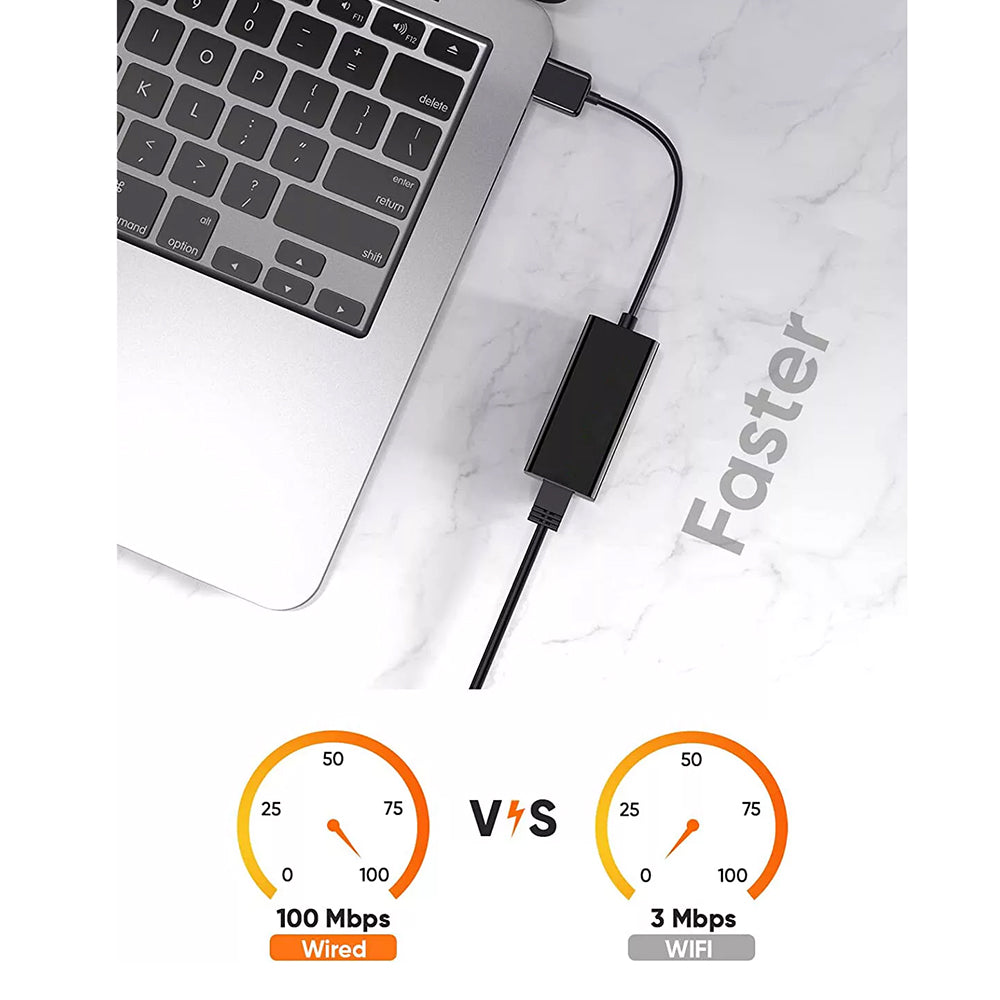 Techsuit AC19 Network Card, RJ45, USB, Black