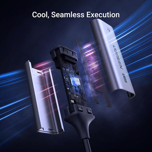 UGREEN CM648 (25052) -verkkokortti, RJ45, USB-C, Harmaa