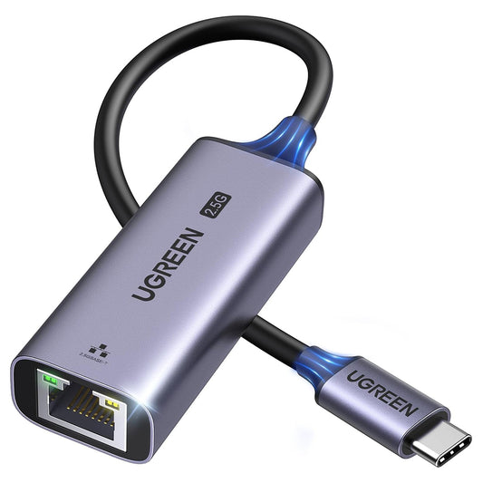 UGREEN CM648 (25052) -verkkokortti, RJ45, USB-C, Harmaa