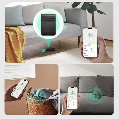 ESR Classic Geo Carbon -lompakko, jossa Find My -toiminto ja RFID-suojaus, Musta