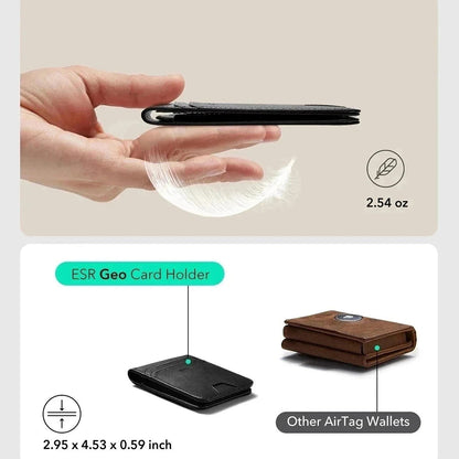 ESR Classic Geo -lompakko, jossa Find My -toiminto ja RFID-suojaus, Musta