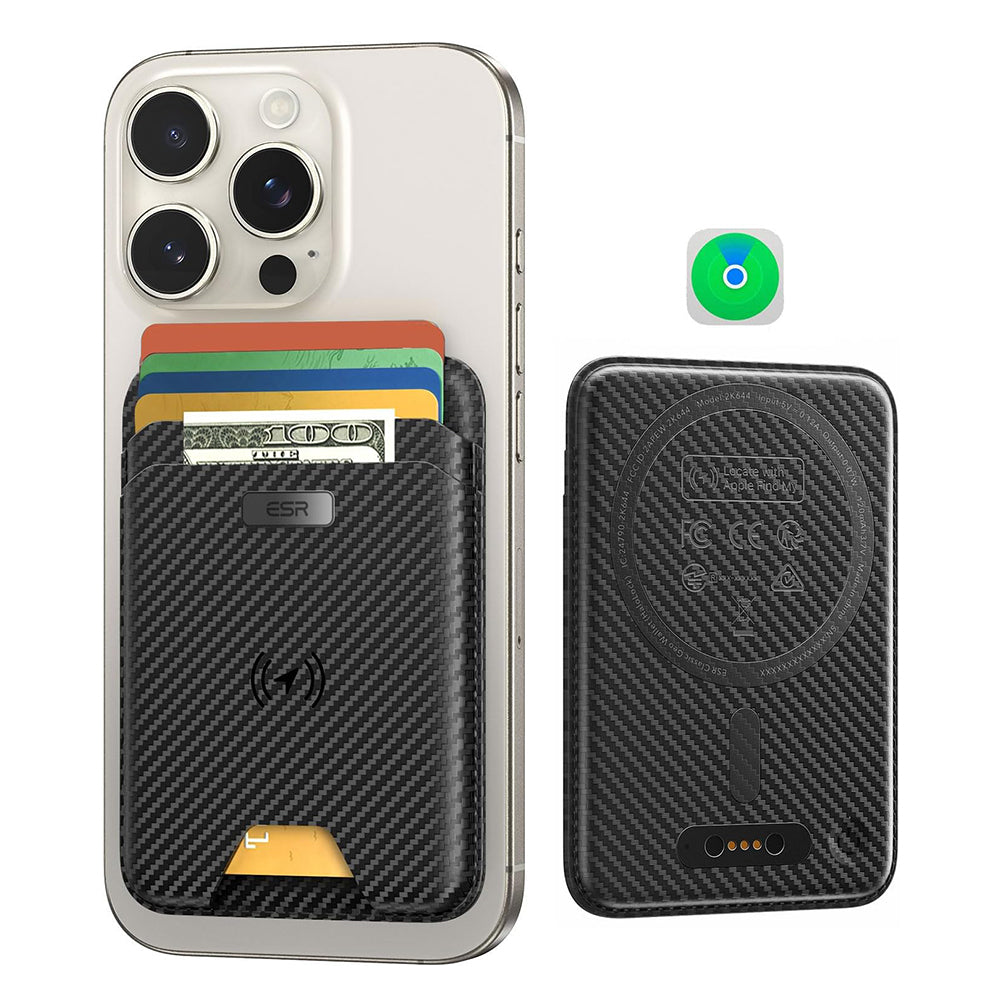 Magsafe-lompakko, ESR, Classic Geo Carbon, Musta