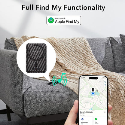 Magsafe-lompakko, ESR, Classic Geo Carbon, Musta