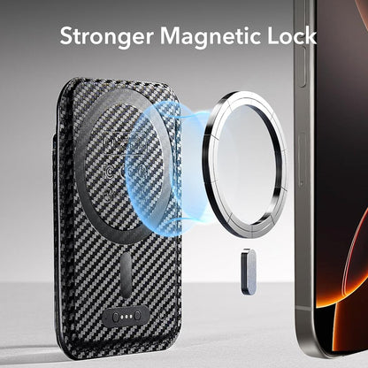 Magsafe-lompakko, ESR, Classic Geo Carbon, Musta