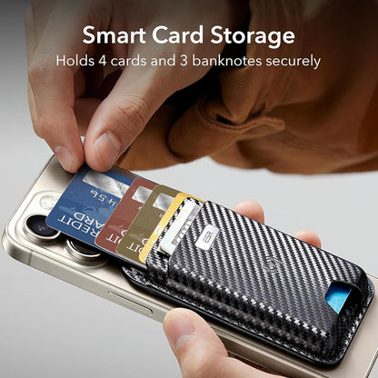 Magsafe-lompakko, ESR, Classic Geo Carbon, Musta