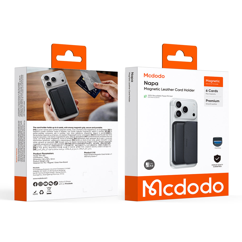 MagSafe-lompakko, McDodo, WH-3530 Napa, Musta