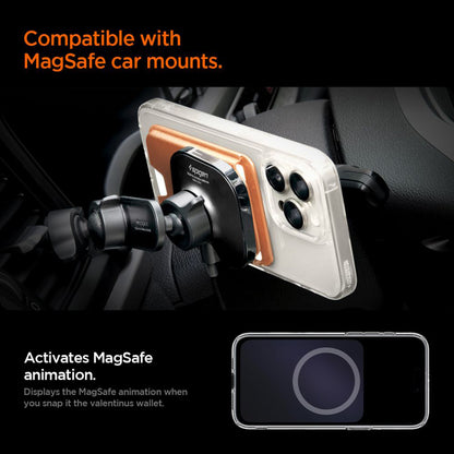 MagSafe-lompakko, Spigen, Valentinus MagFit+, Oranssi AFA11340