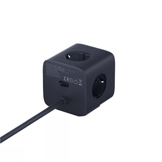 Baseus EnerFill FA11 -jatkojohto, 67W, 3.35A, 1 x USB-A - 2 x USB-C - 3 x Schuko, Musta E00082100123-00