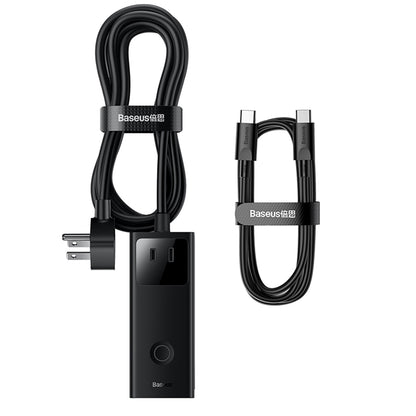 Baseus PowerCombo US -jatkojohto, 3 x pistorasia, musta PSLA020101