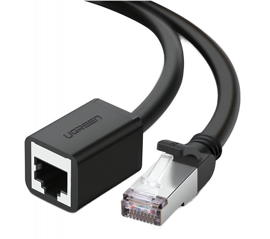 UGREEN NW112 verkkokaapelin jatkojohto, RJ45 - RJ45, 2m, Musta