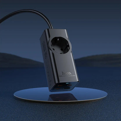 Jatkojohto HOCO NS9, 1 x Schuko, Musta