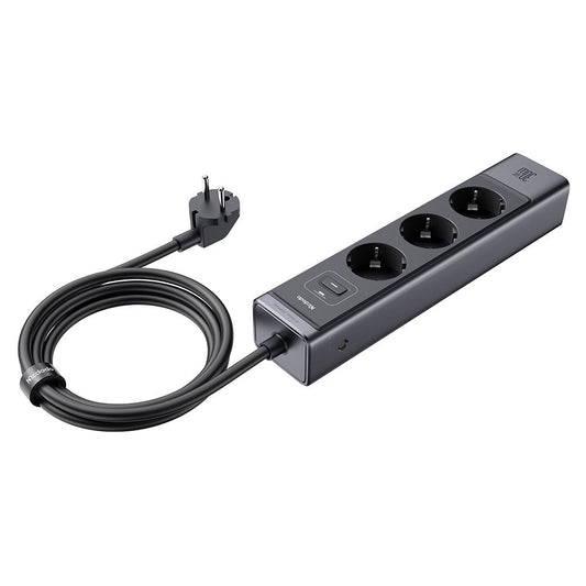 McDodo CH-0620 jatkojohto, 3 x Schuko - 1 x USB-A - 2 x USB-C, Musta