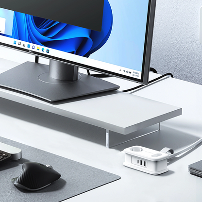 Orico APP jatkojohto, 1 x Schuko - 1 x pistorasia - 2 x USB-A - 1 x USB-C, Valkoinen Harmaa