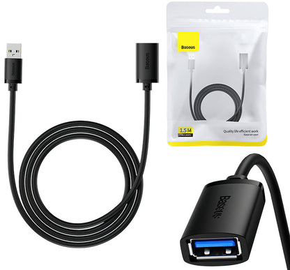 USB 3.0 -jatkokaapeli Baseus AirJoy Series, 1.5m, Musta B00631103111-02