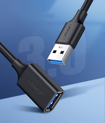 UGREEN US129 USB 3.0 -jatkokaapeli, 2m, Musta