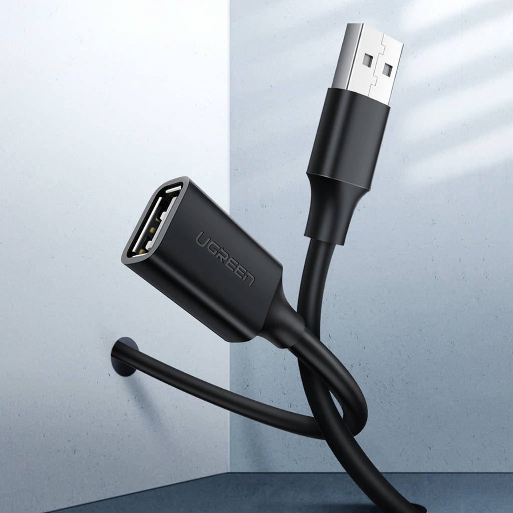 USB-jatkojohto UGREEN US103, 3m, Musta