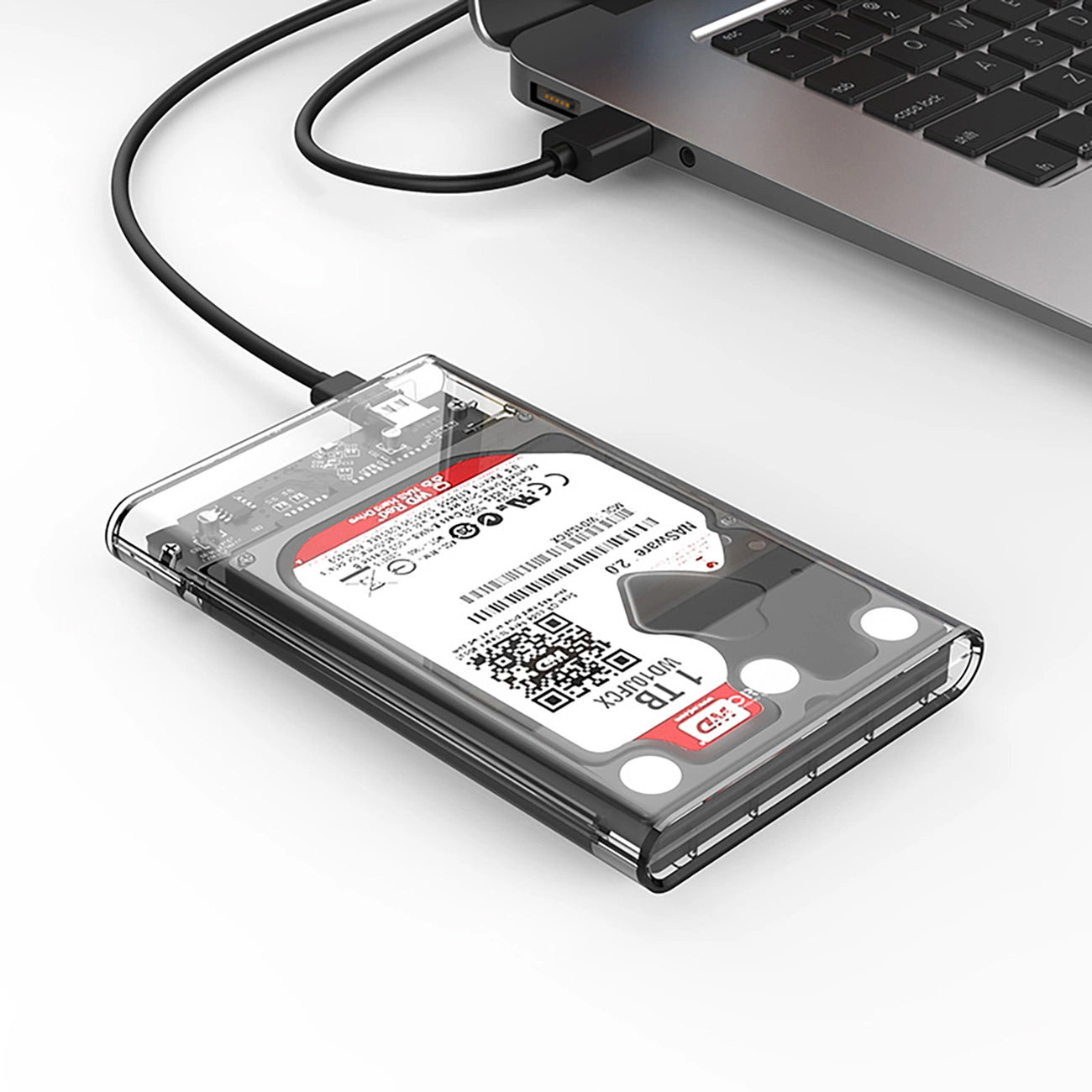 Orico 2139C3 -kotelo HDD/SSD SATA 2,5 tuumaa, USB-C, läpinäkyvä