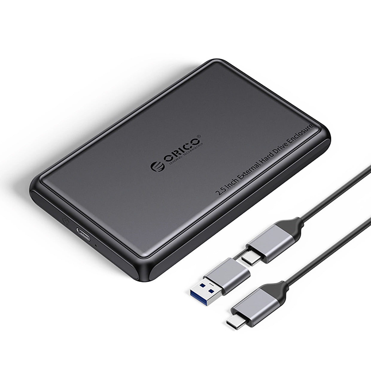 Orico DDL25-C3-kotelo HDD/SSD SATA 2,5 tuumaa, USB-C, Musta