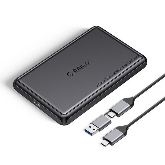 Orico DDL25-C3-kotelo HDD/SSD SATA 2,5 tuumaa, USB-C, Musta