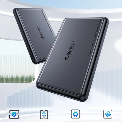 Orico DDL25-C3-kotelo HDD/SSD SATA 2,5 tuumaa, USB-C, Musta