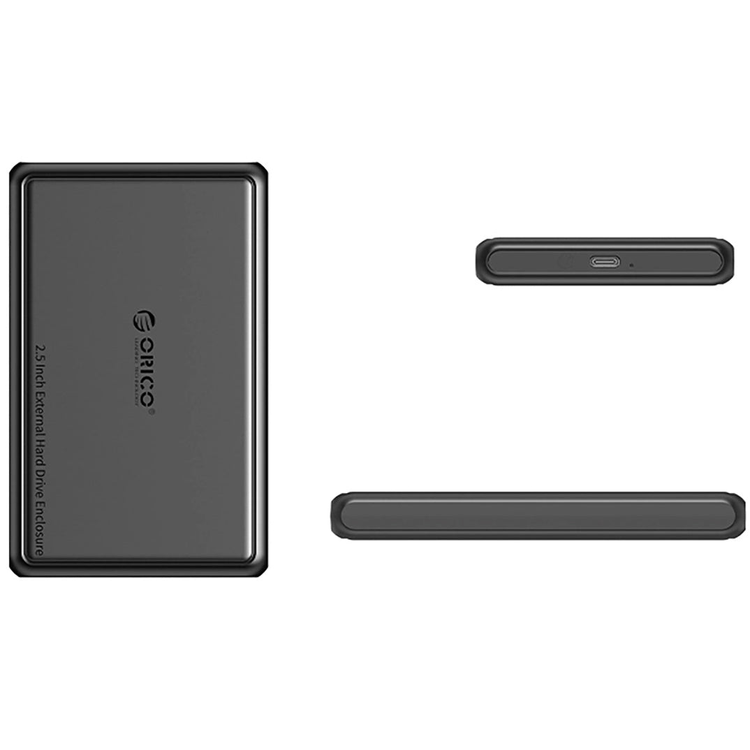 Orico DDL25-C3-kotelo HDD/SSD SATA 2,5 tuumaa, USB-C, Musta