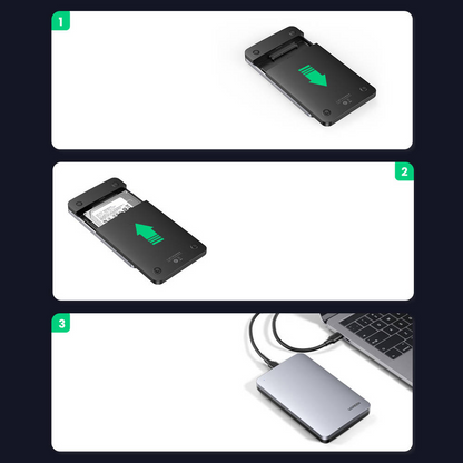 Rack UGREEN CM300 for HDD / SSD SATA 2.5inch, USB 3.1, Grey 