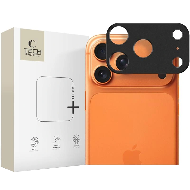 Tech-Protect Camalloy Fit+ suojakehys Apple iPhone 17 Pro Max takakameralle, Alumiini, Musta