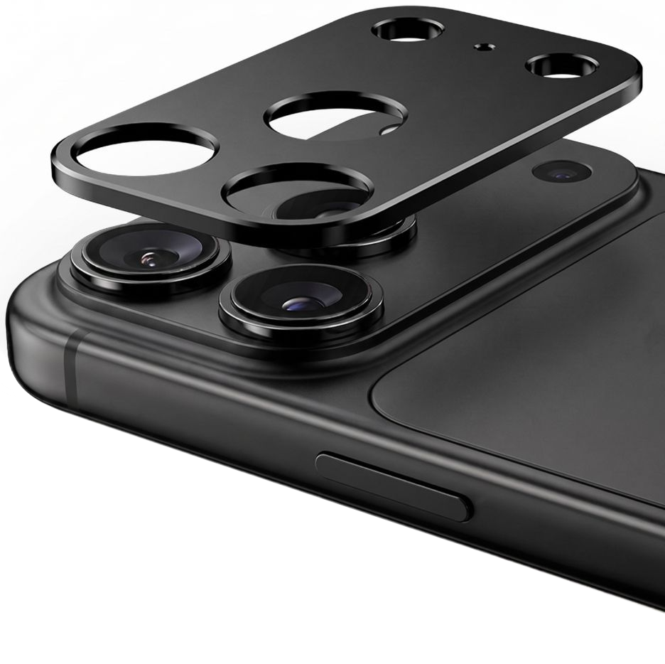 Tech-Protect Camalloy Fit+ takakameran suojakehys Apple iPhone 18 Pro Maxille, alumiini, musta