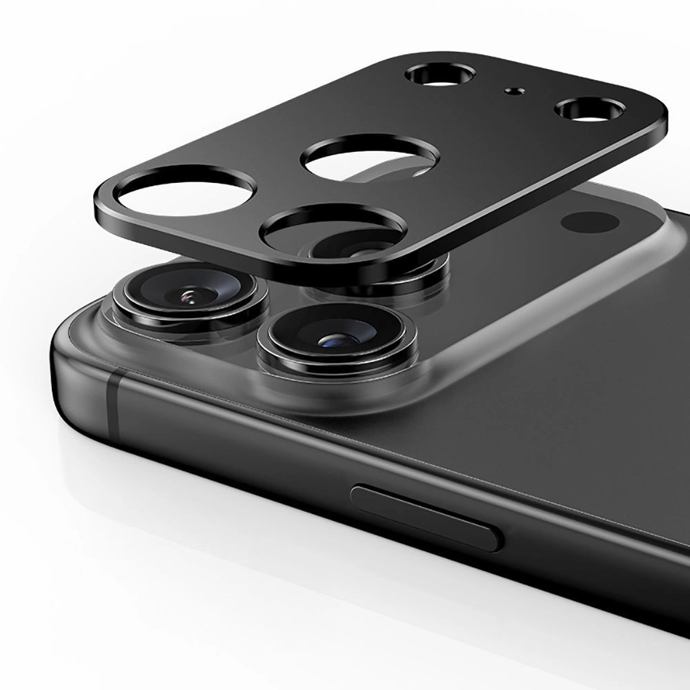 Tech-Protect Camalloy Fit+ suojakehys Apple iPhone 17 Pro Max takakameralle, Alumiini, Musta