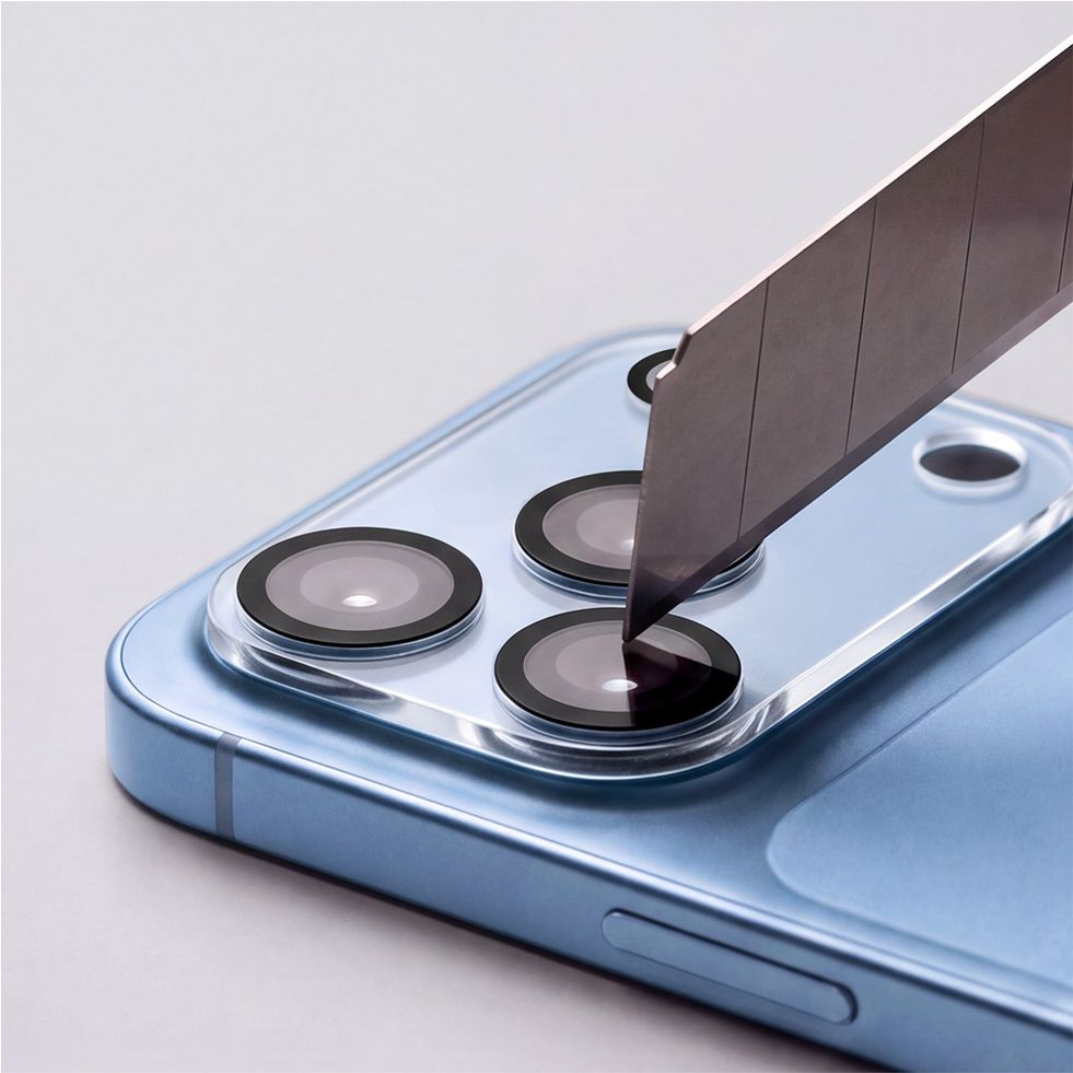 Tech-Protect Cam Fit+ takakameran suojakehys Apple iPhone 18 Prolle, karkaistu lasi, läpinäkyvä