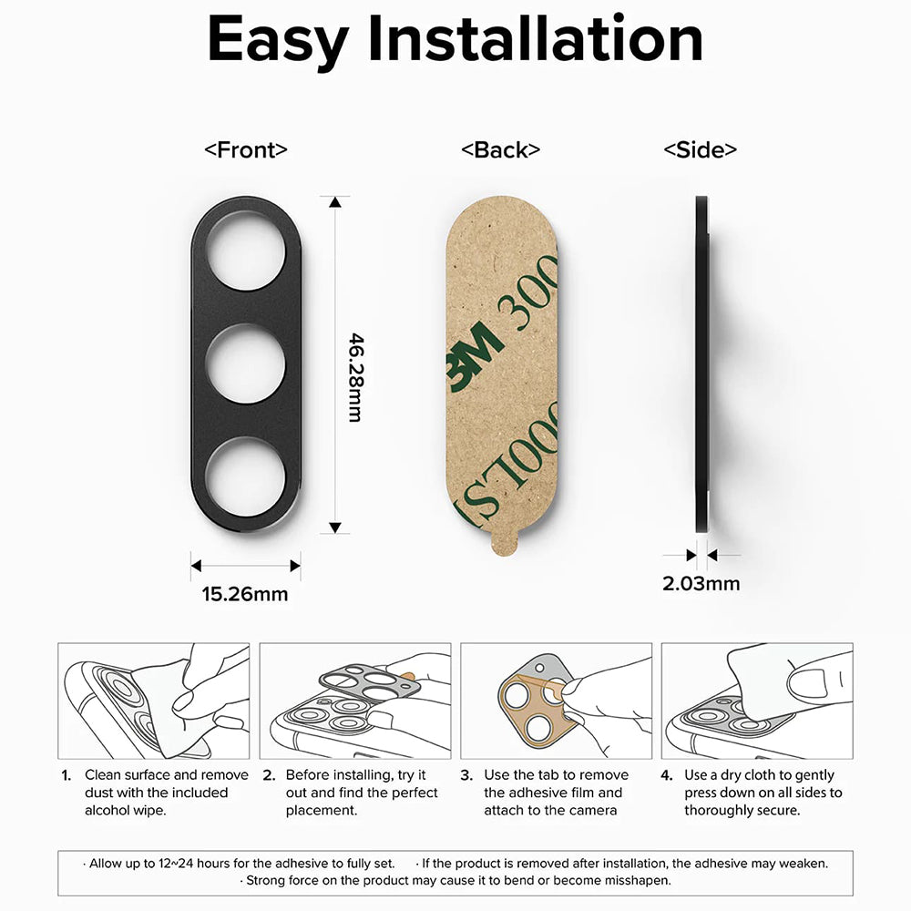 Ringke Styling -takakameran suojakehys Samsung Galaxy Z Fold5 F946:lle, Alumiini, Musta