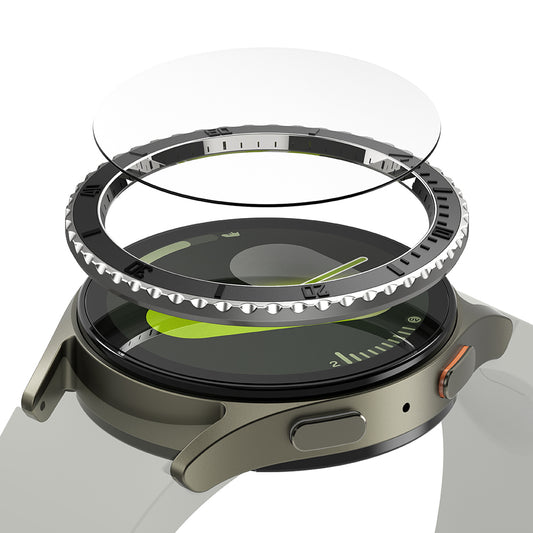 Ringke Premium Styling -suojakehys Samsung Galaxy Watch7 44mm:lle, Malli 3, Musta