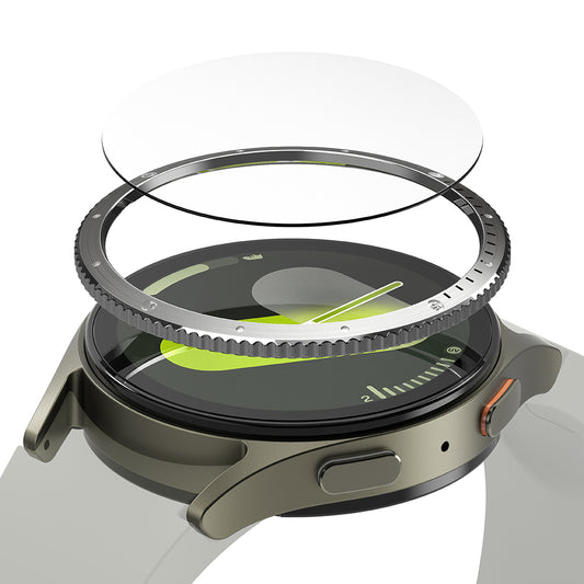 Ringke Styling -suojakehys Samsung Galaxy Watch7 40mm:lle, Malli 7, Hopeanvärinen