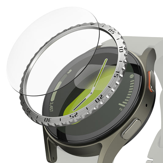 Ringke Styling -suojakehys Samsung Galaxy Watch7 44mm:lle, Malli 5, Hopeanvärinen