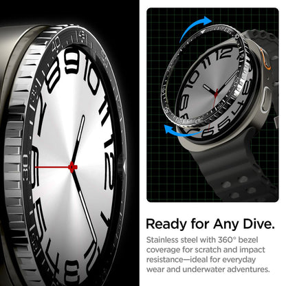 Spigen Tune Diver -suojakehys Samsung Galaxy Watch8 44mm:lle, Musta