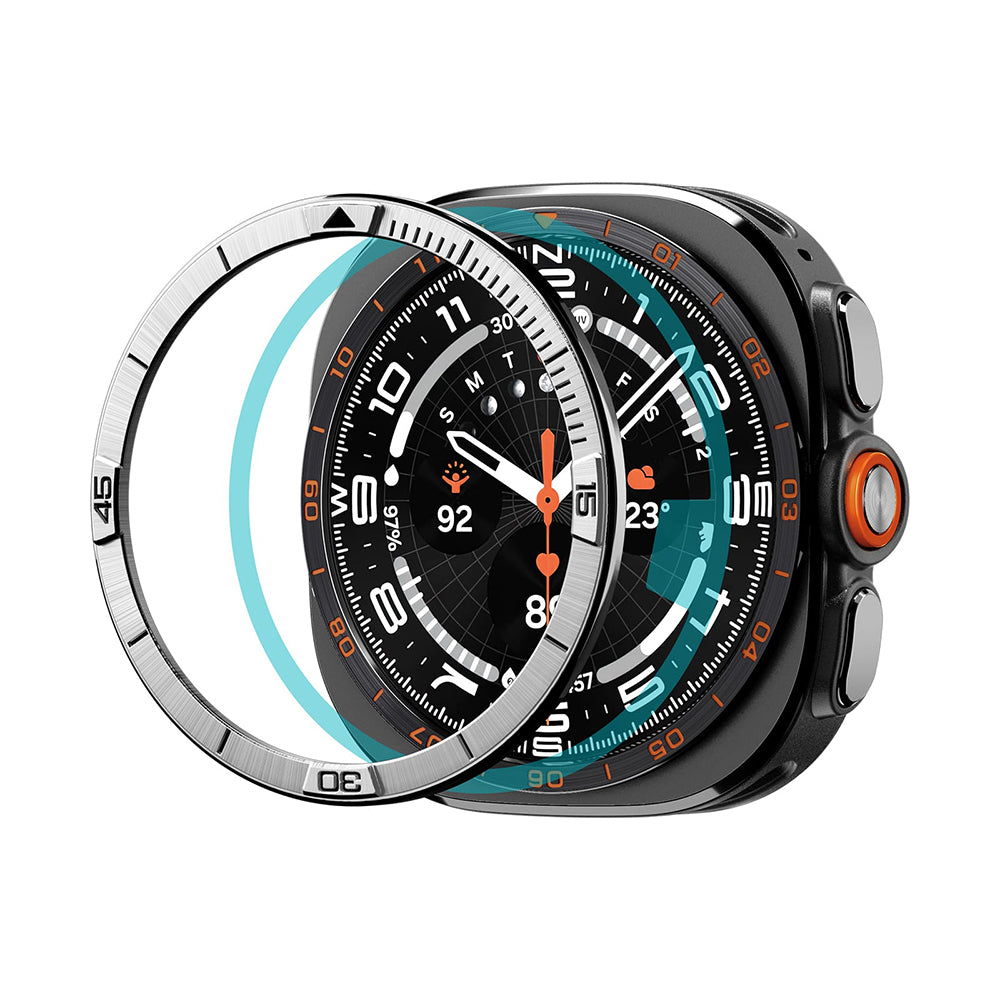 Spigen Tune Pilot -suojakehys Samsung Galaxy Watch Ultra2:lle, hopea ACS11616